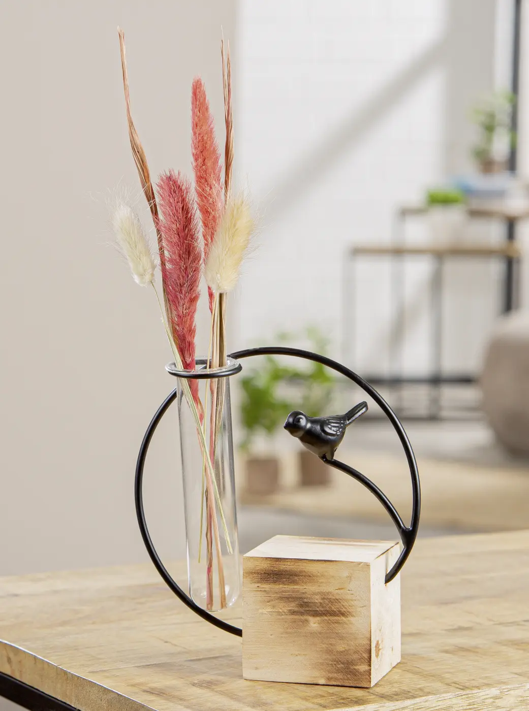 Gilde Handwerk Vase "Birdie" Metall schwarz, mit Vogelmotiv