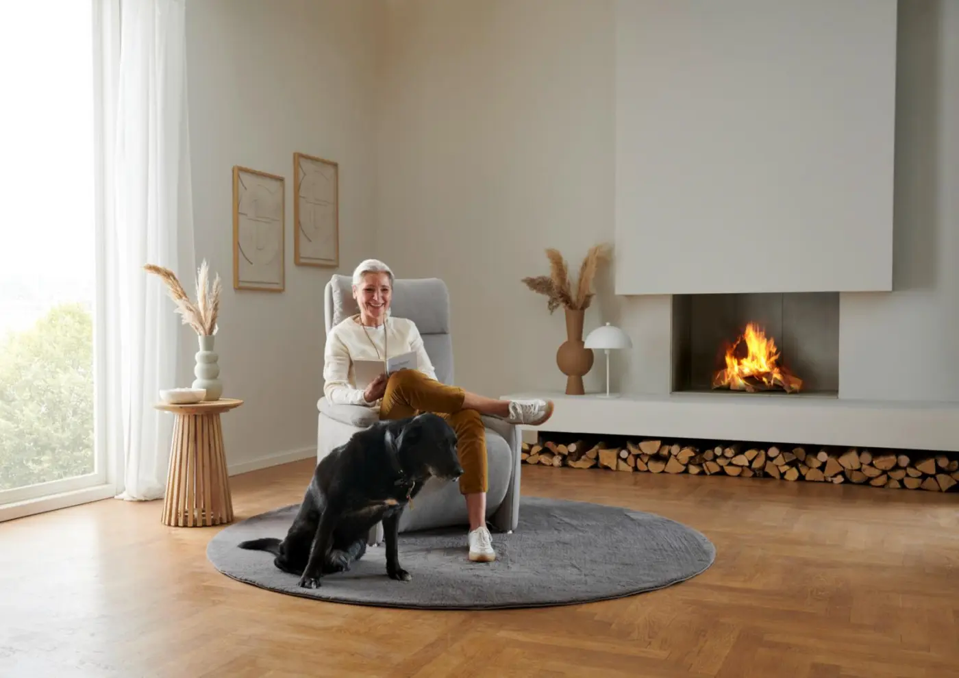 Polsteria Fernsehsessel Timeless 1.0 Comfort RelaXX 2 motorisch mit Aufstehhilfe hellgrau