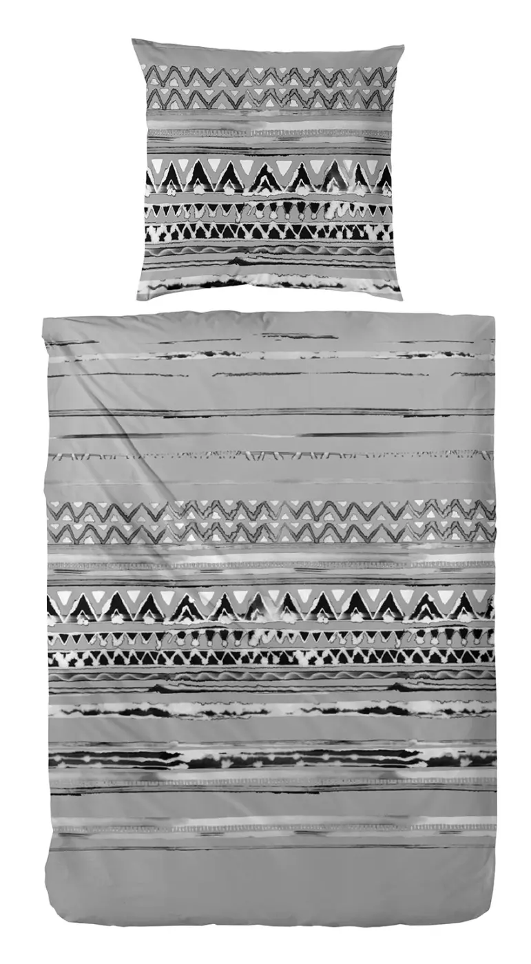 Hahn Mako-Satin Bettwäsche 135 x 200 cm  Grau