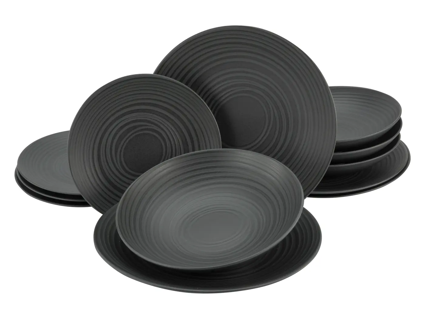 CreaTable Dessertteller Lava Stone Black Schwarz