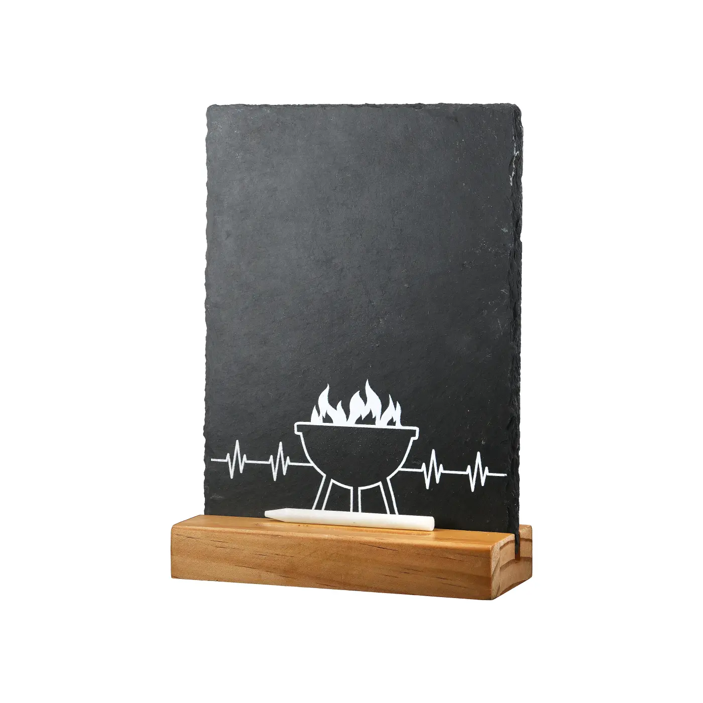 Gilde Handwerk Tafel "Grill" mit Grillmotiv Schiefer L:7cm B:15cm H:21cm