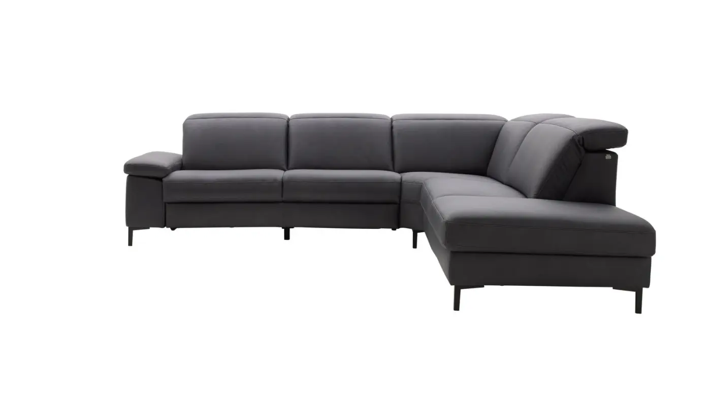 Interliving Wohnlandschaft mit Kopfteilverstellung Serie  4046 Stoff graphit ca. 287 x 254 cm