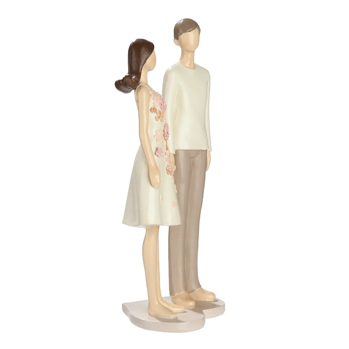 Gilde Figur Paar "Floral Love" Kunstharz creme, rosa