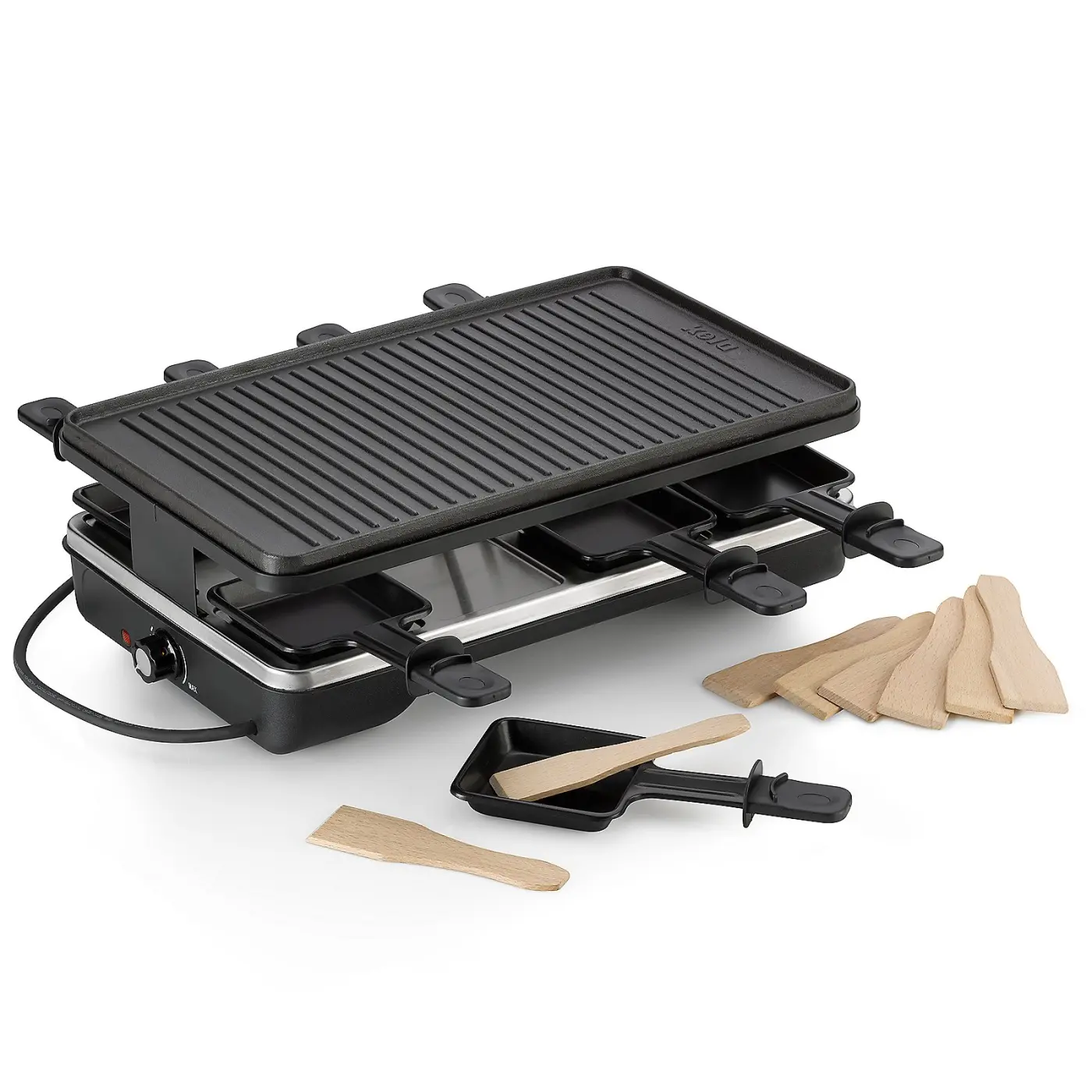 Kela Raclette/Grill Geneva Gusseisen schwarz 8Personen 40x24x13cm