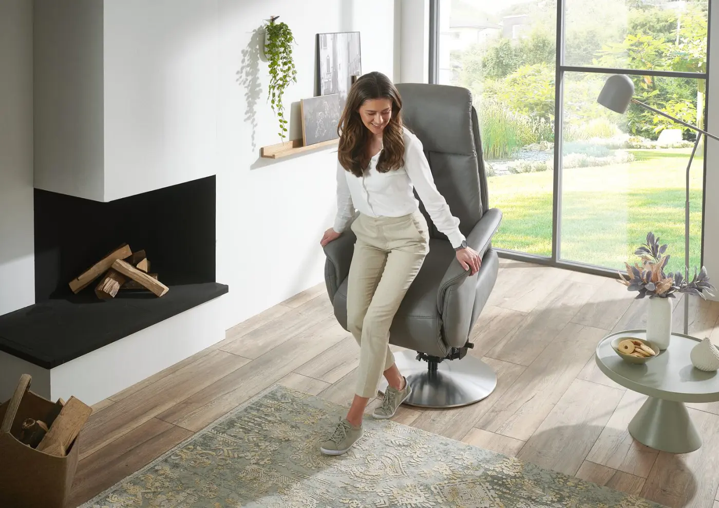 Polsteria  Fernsehsessel Relaxa Feeling Design Lazyline  3 motorisch mit Aufstehhilfe Kevin grey 