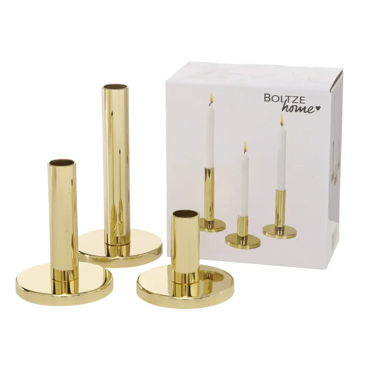 Boltze  Kerzenhalter Malko 3tlg. Gold