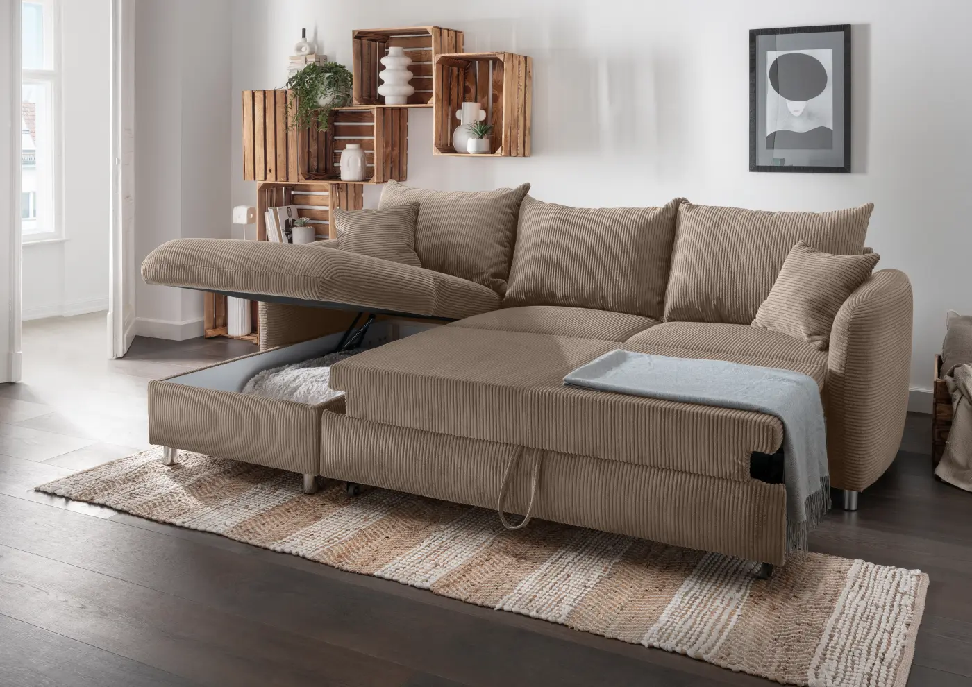 Benformato Funktionsecke Vino graubraun ca. 217 x 145 cm