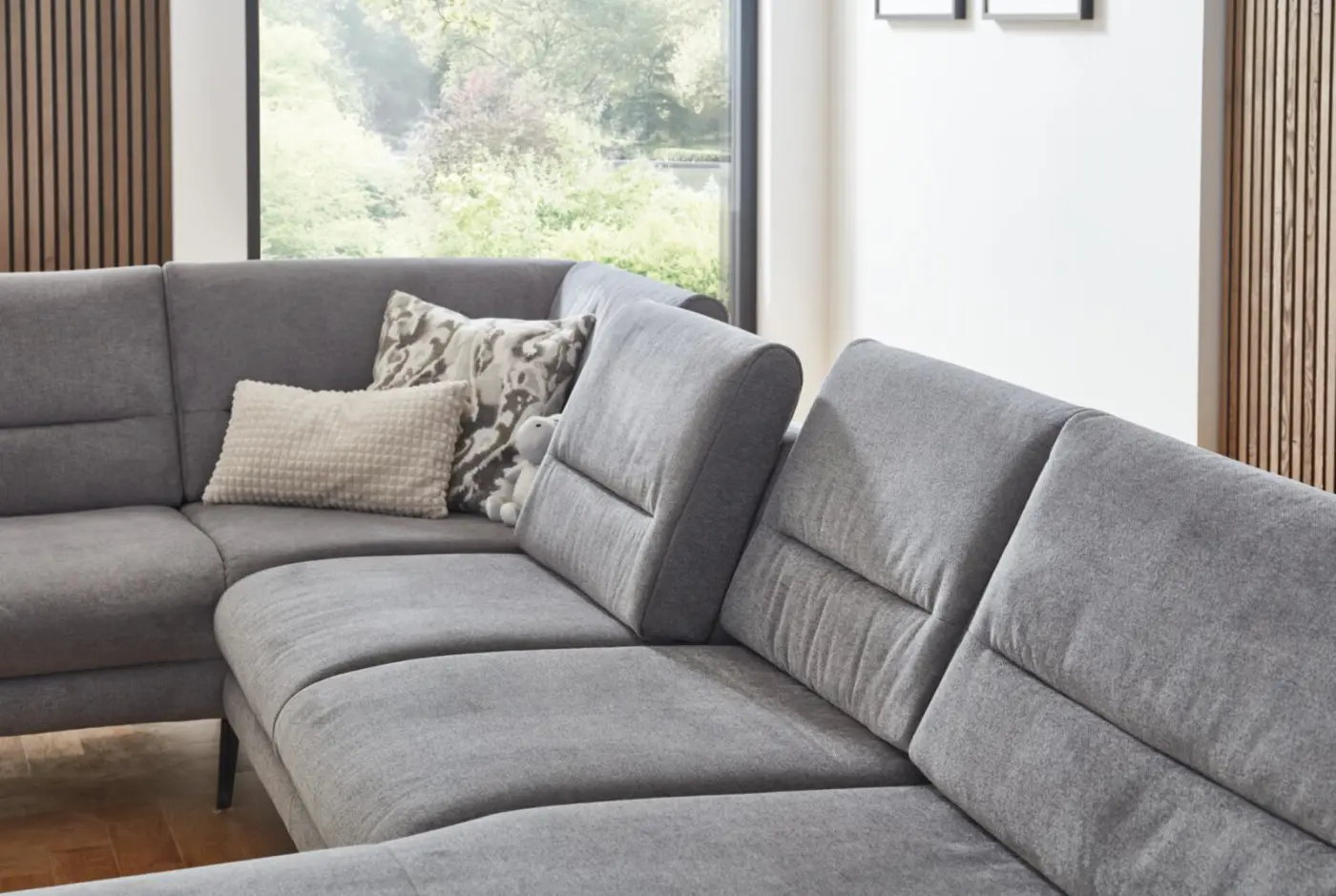 Zehdenick  Wohbnlandschaft MM-ZE1190 mit Funktionen grau ca. 208 x 345 x 180 cm