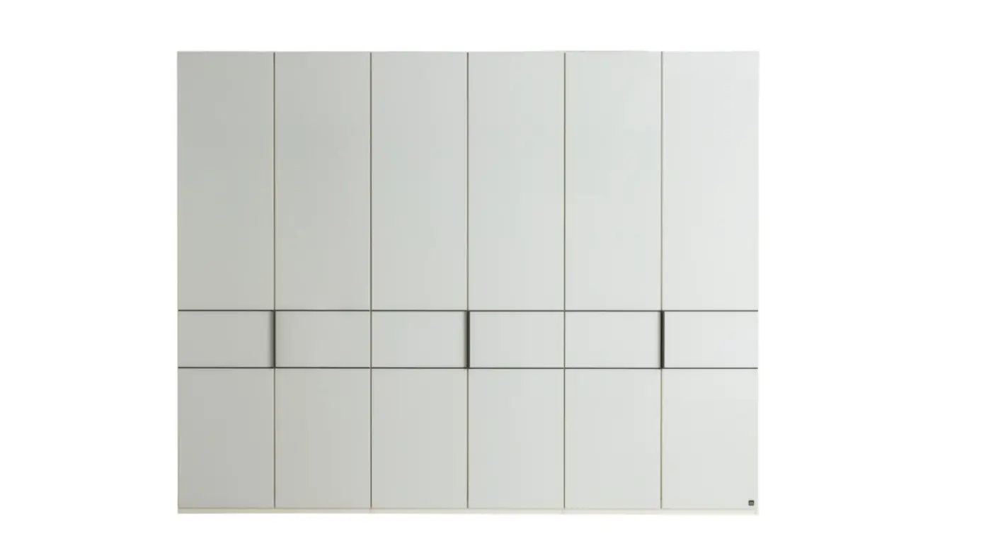 Interliving Schlafzimmer Kombination Serie 1033 weiß mit Glaseinlage LF ca. 180 x 200 cm