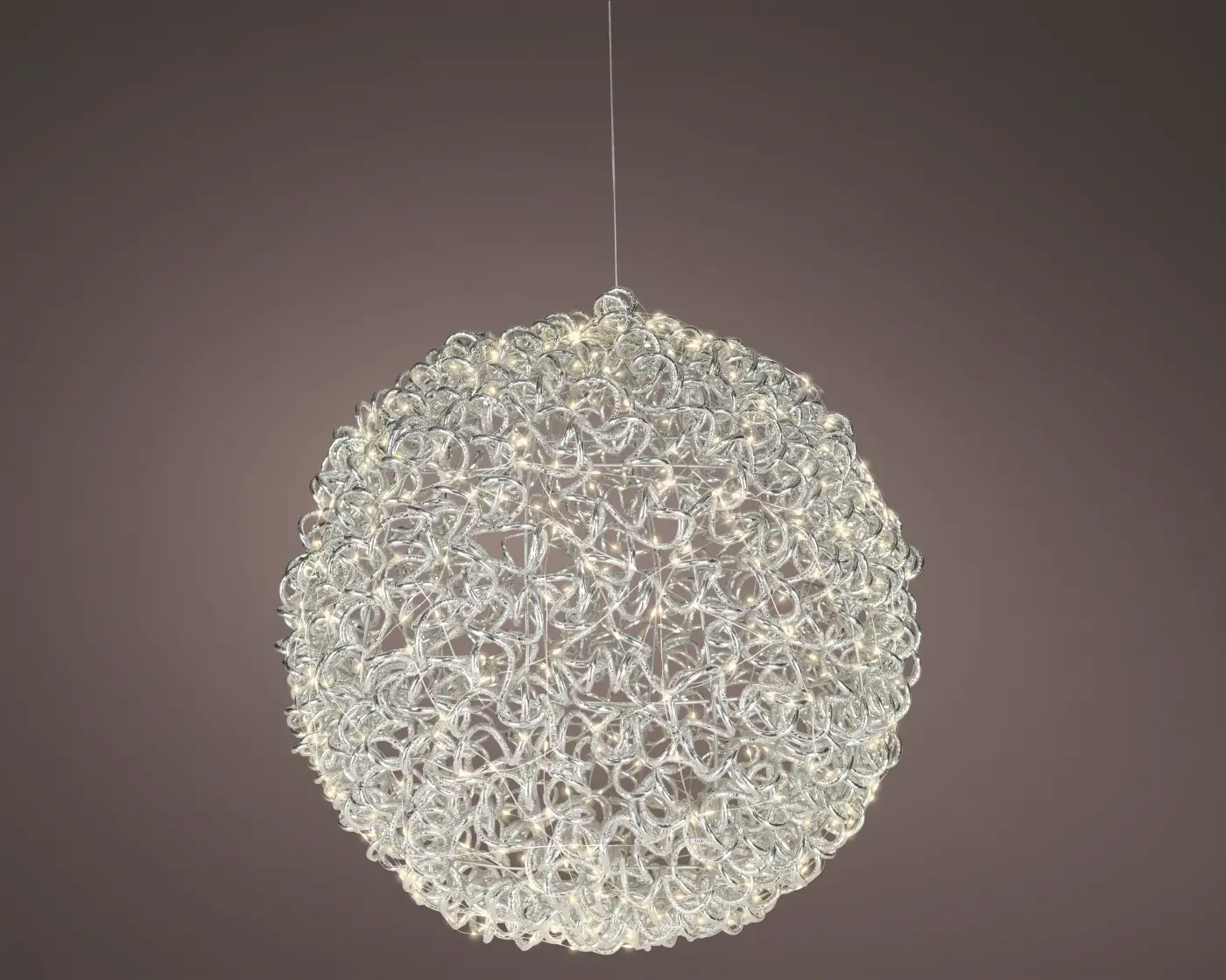 Gilde Handwerk LED-Dekoball Lux silber D 55 cm
