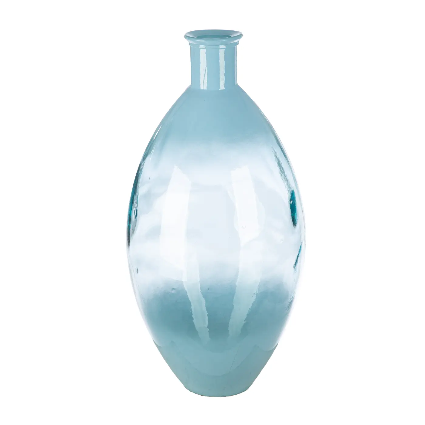Gilde Handwerk Vase bauchig Novelle Glas blau 59 cm hoch
