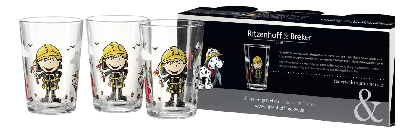 Ritzenhoff & Breker Kindergläser 3tlg  Bernie 270 ml bunt