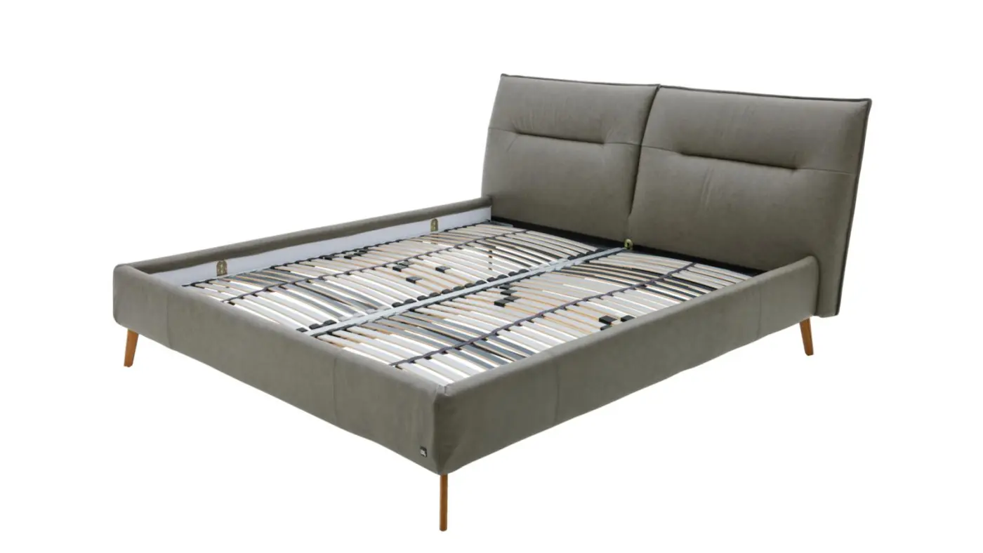 Interliving Polsterbettgestell Serie 1417 Leder grau  LF 180 x 200 cm