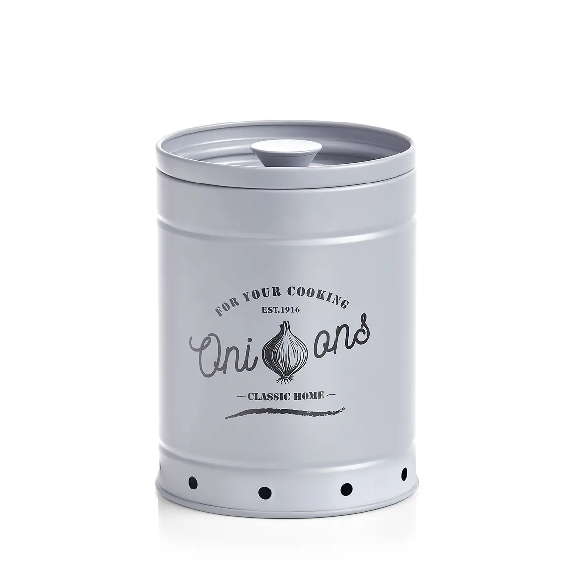 Zeller Vorratsdose Zwiebel Metall grau