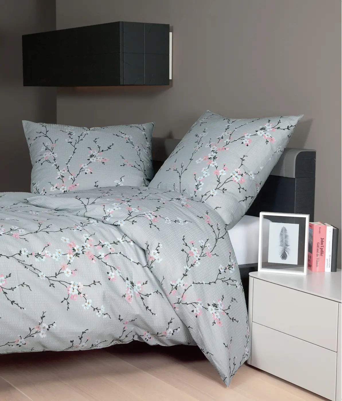 Janine Mako-Soft-Seersucker Bettwäsche TANGO silberblau 135x200,80x80 cm