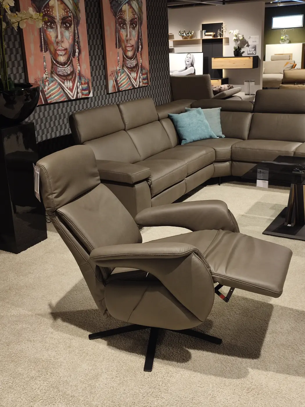 Polsteria  Relaxsessel  Relaxa 6.0 Plus SmartLine Leder grey 