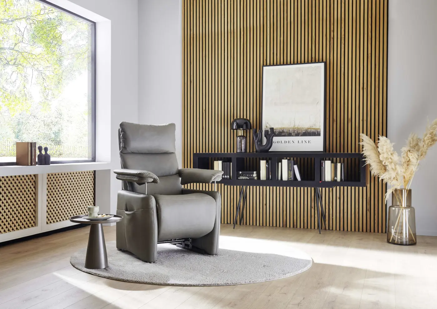 Polsteria Fernsehsessel Timeless 2.0 Comfort RelaXX 3motorisch/Herz-Waage mit Aufstehhilfe  Evita smoke