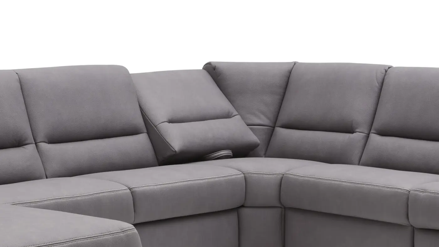 Zehdenik Wohnlandschaft MM-ZE1049  Mammut grau ca. 173 x 330 x 262 cm