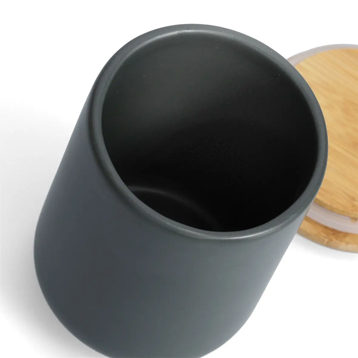 Zeller Vorratsdose m. Bamboodeckel 650 ml Keramik anthrazit