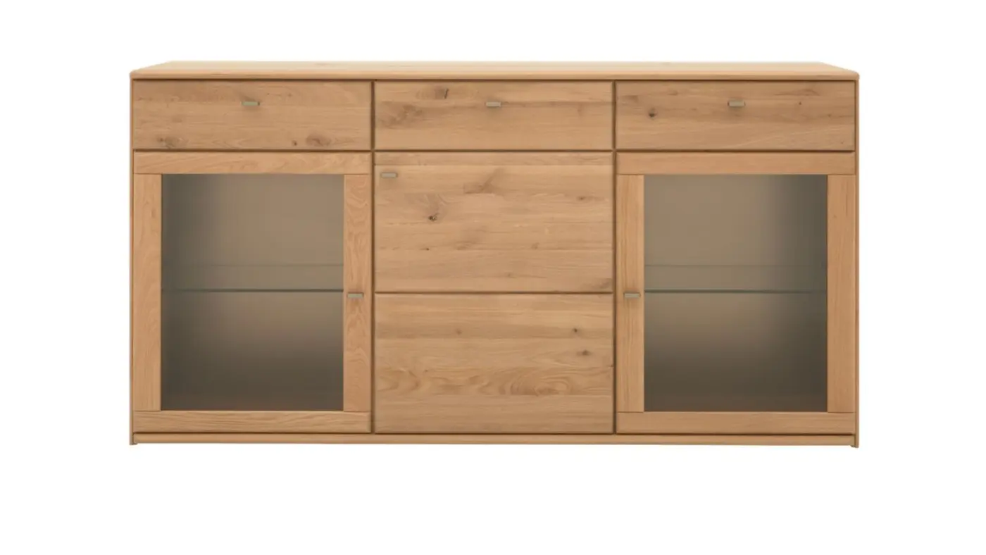 Interliving Sideboard Serie 2028 Wildeiche massiv ca. 182,2 x 94 x 42,3cm