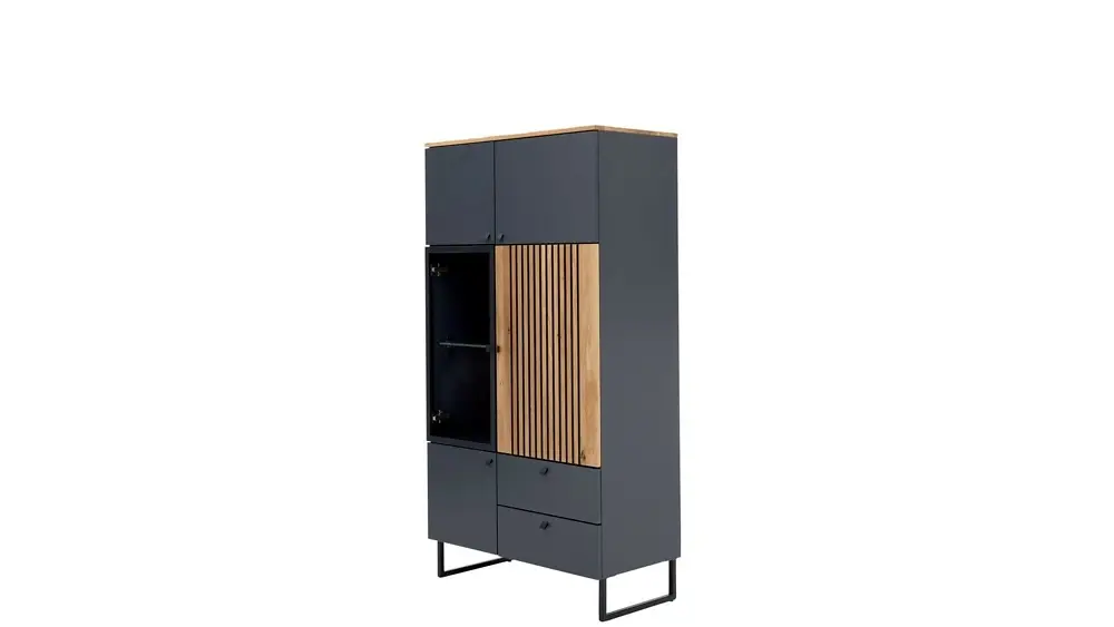 Interliving Highboard Serie 5605 quarzgrau/Charaktereiche ca. 86 x 158 x 42cm Interliving Highboard Serie 5605 quarzgrau/Charaktereiche ca. 86 x 158 x 42cm