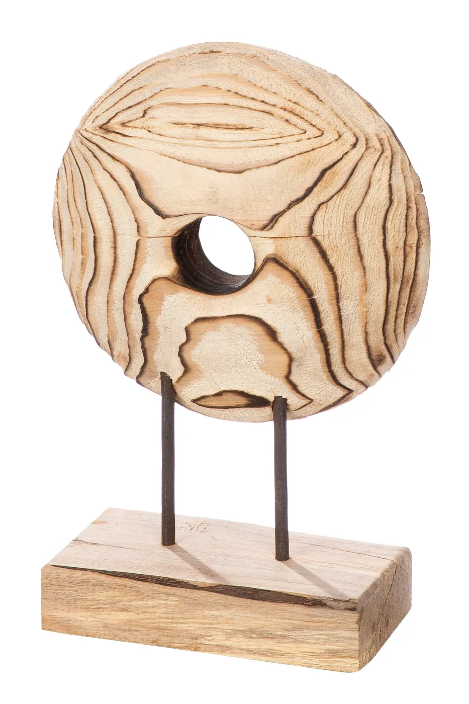 Gilde runde Skulptur auf Base "Taxon" natur 36 cm hoch