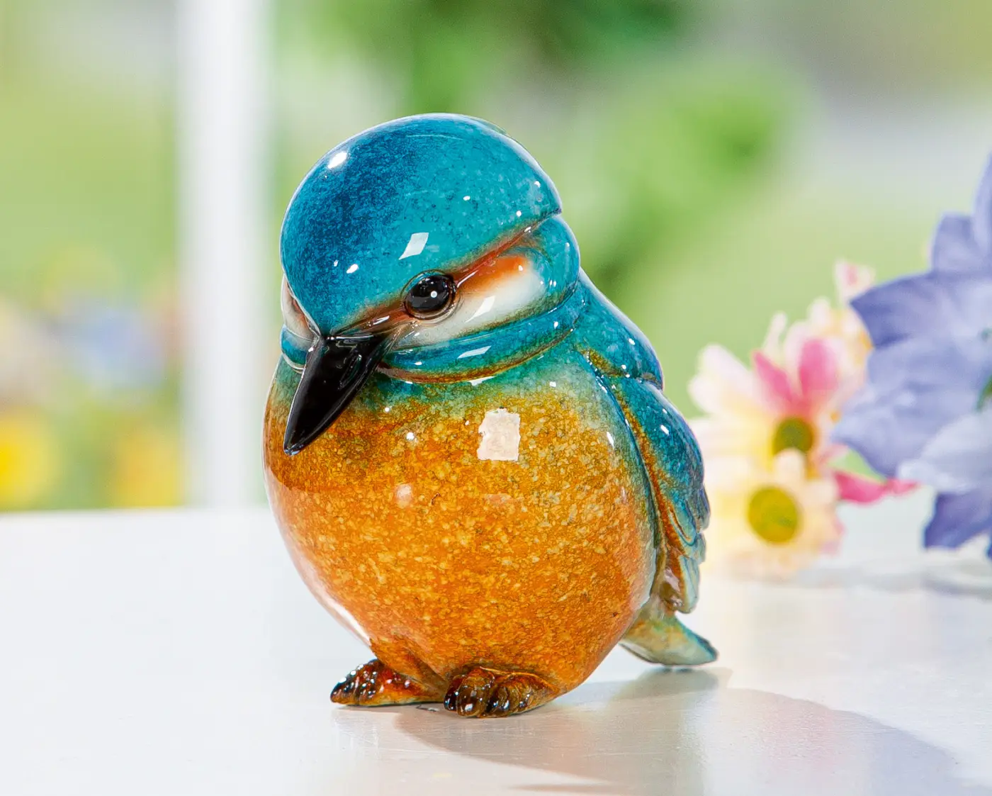 Gilde Figur Vogel blau 8 cm Kunstharz