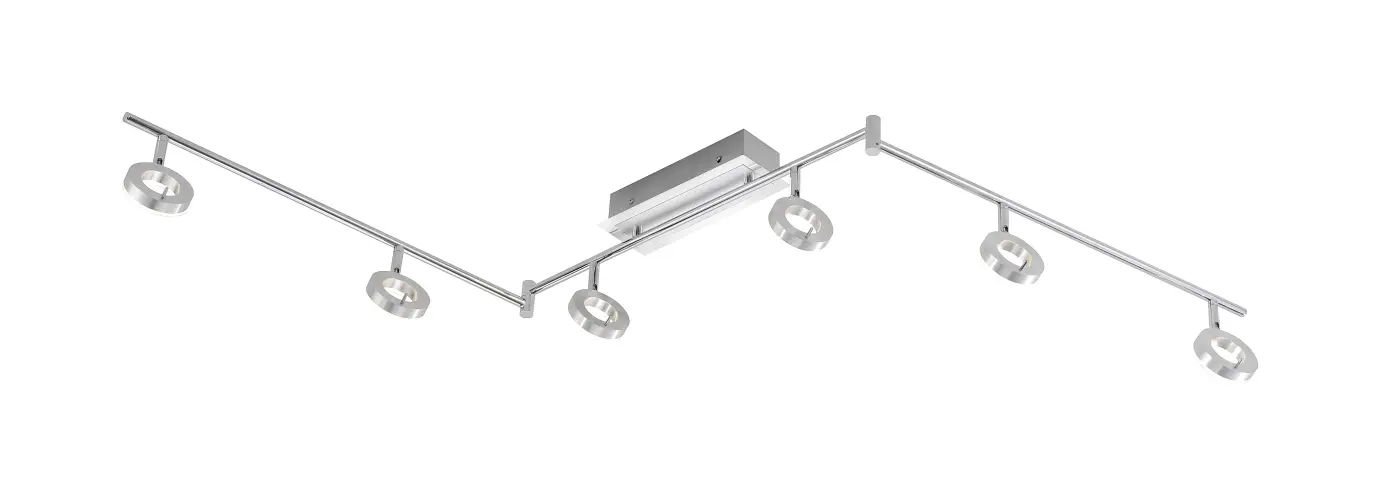 Paul Neuhaus  Deckleuchte  6-flg.SILEDA Aluminium matt