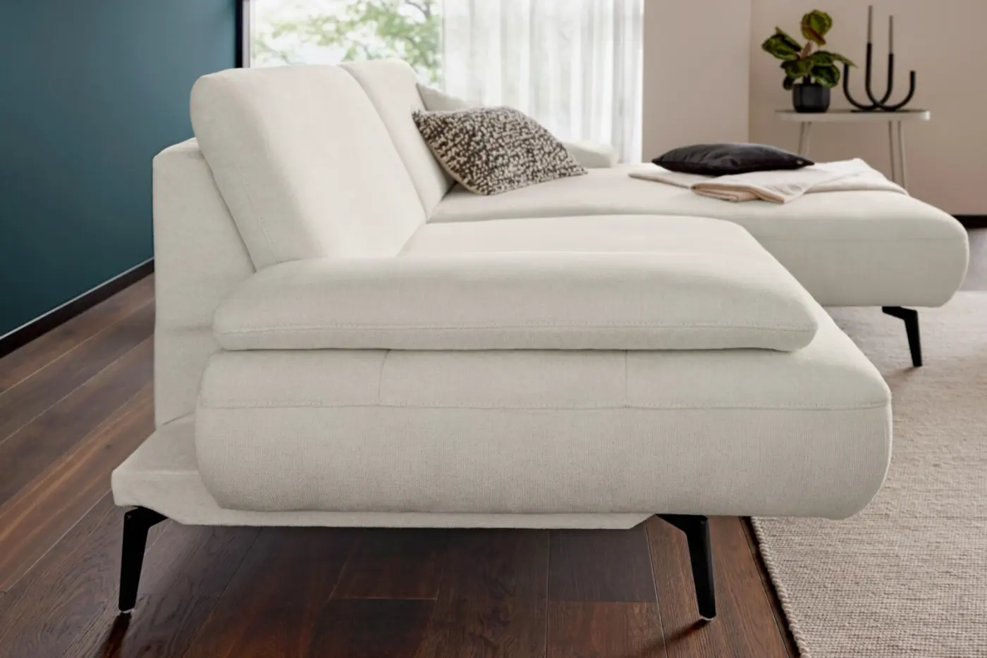 Interliving Wohnlandschaft Serie 4306 mit Funktionen silber ca. 285 x 185 cm
