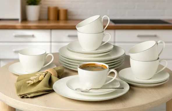Seltmann Weiden Kaffeeservice Savona Fine Diamond green Line