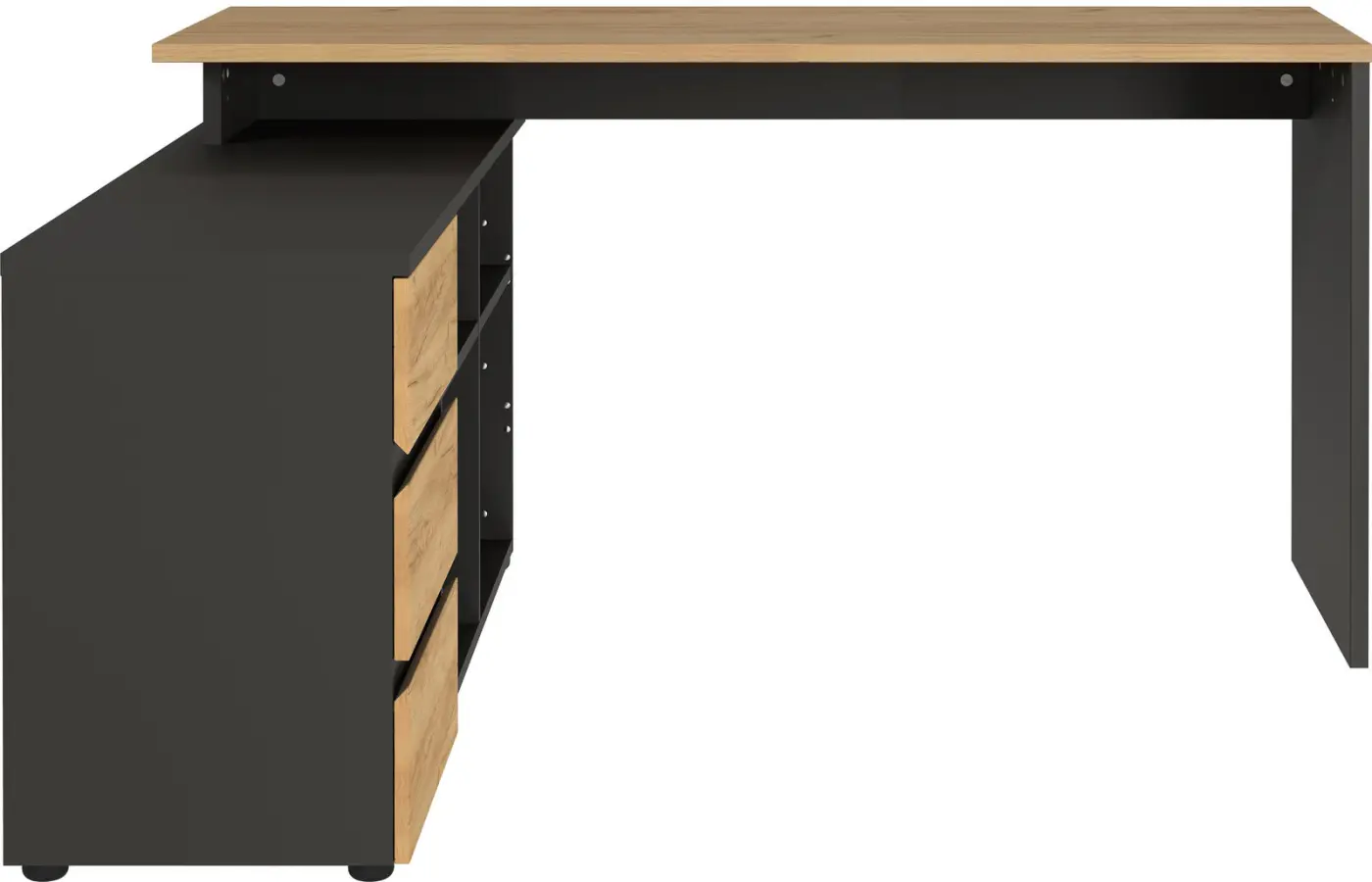 Germania  Schreibtisch Lissabon Büro Graphit / Navarra-Eiche-Nb. 146 x 75 x 145 cm