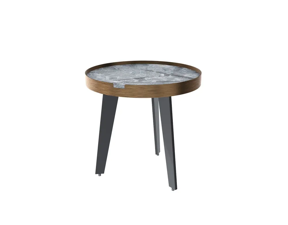 Interlving Couchtisch Serie 6217 Marmoroptik Onyx blau ca. 40 cm
