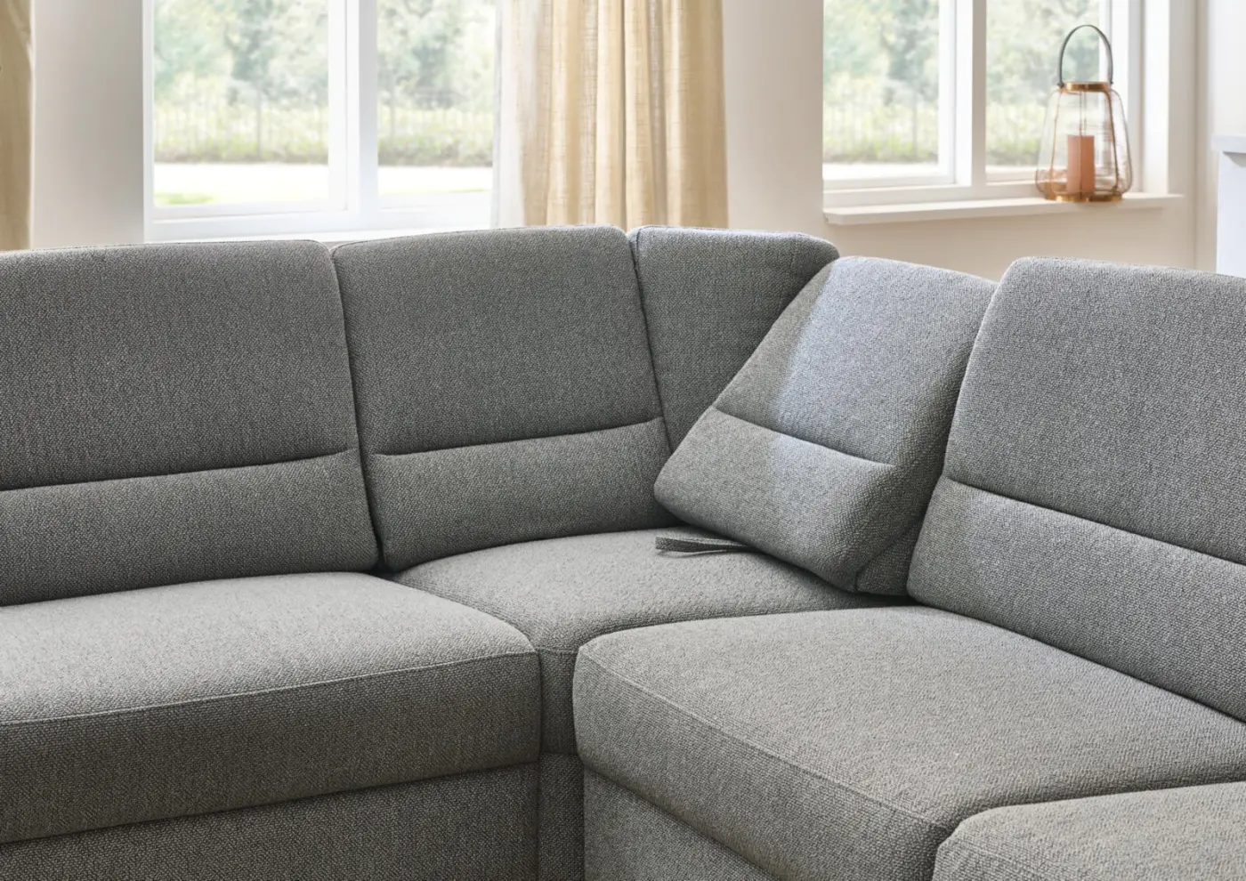 Dietsch  Wohnlandschaft 292 - Nassau Vital mit Funktion Q2-Life grau