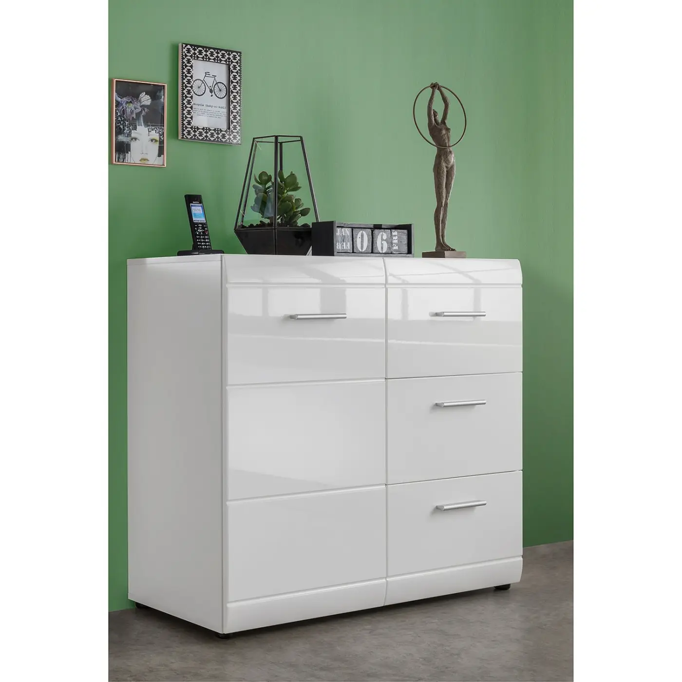 Germania Kommode Adana Weiß B/H/T: 96 x 86 x 40 cm Germania Kommode Adana Weiß B/H/T: 96 x 86 x 40 cm