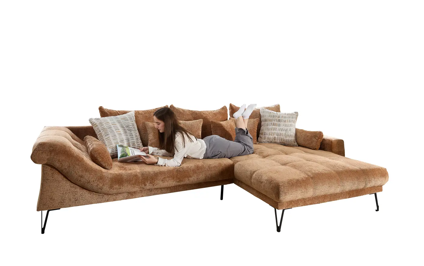 Benformato Wohnlandschaft Gardo orange ca.192 x 310 cm