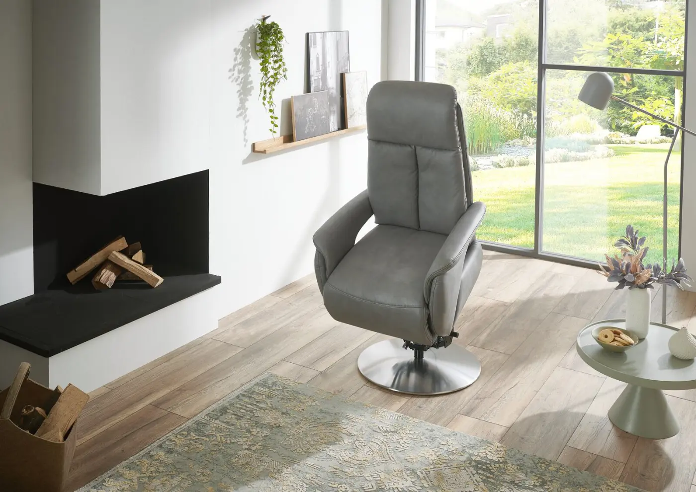 Polsteria  Fernsehsessel Relaxa Feeling Design Lazyline  3 motorisch mit Aufstehhilfe Kevin grey 