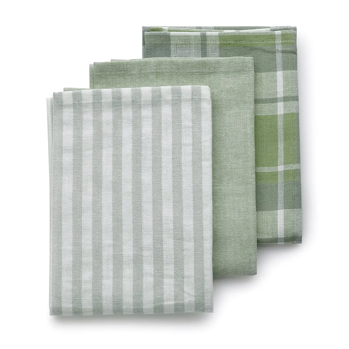 Kela Geschirrtuch Pasado 100%Baumwolle olivgrün 3tlg 65x45cm
