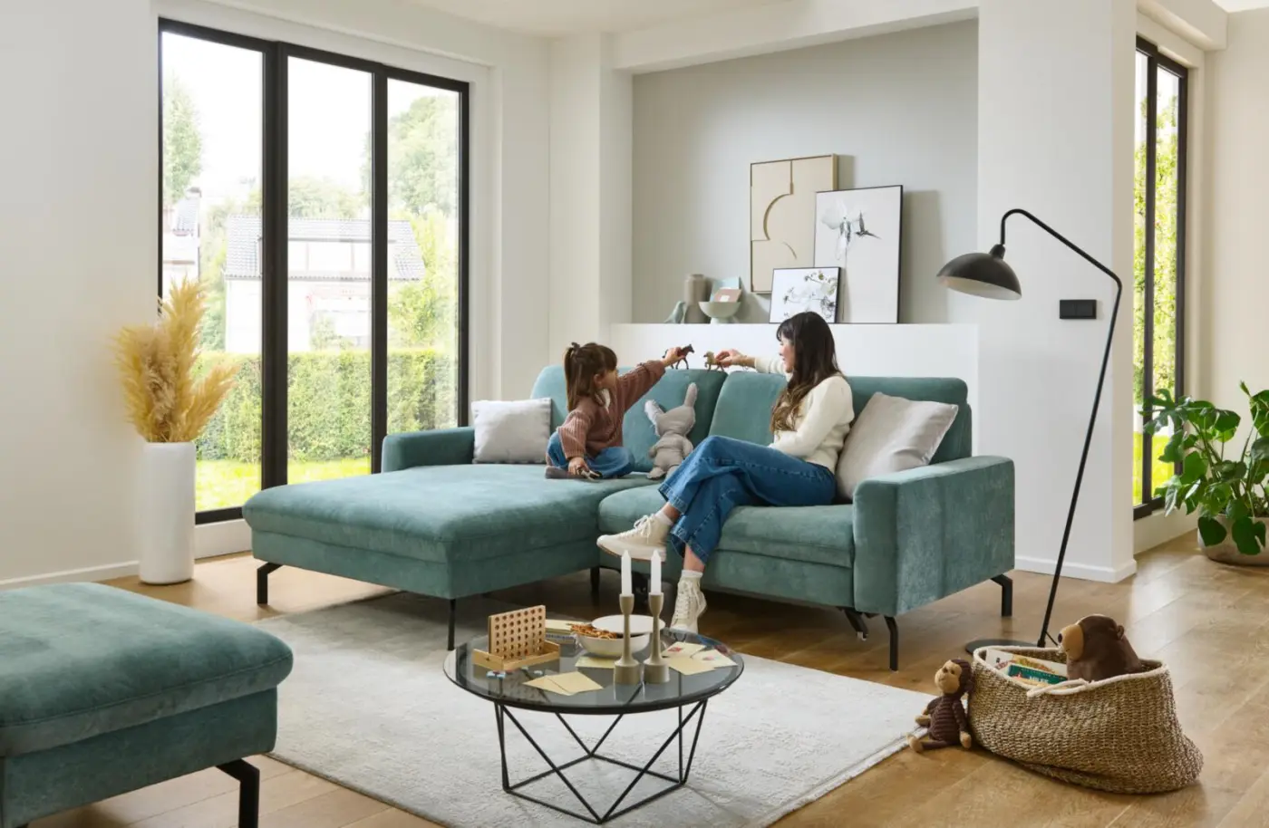 Zehdenik Polstergruppe MM-ZE1126 mit Funktion türkis ca. 248 x 179 cm