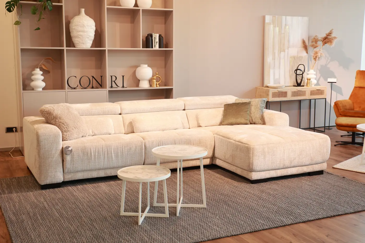 Megapol Wohnlandschaft VS-MP1215 creme grau ca. 319 x 195 cm