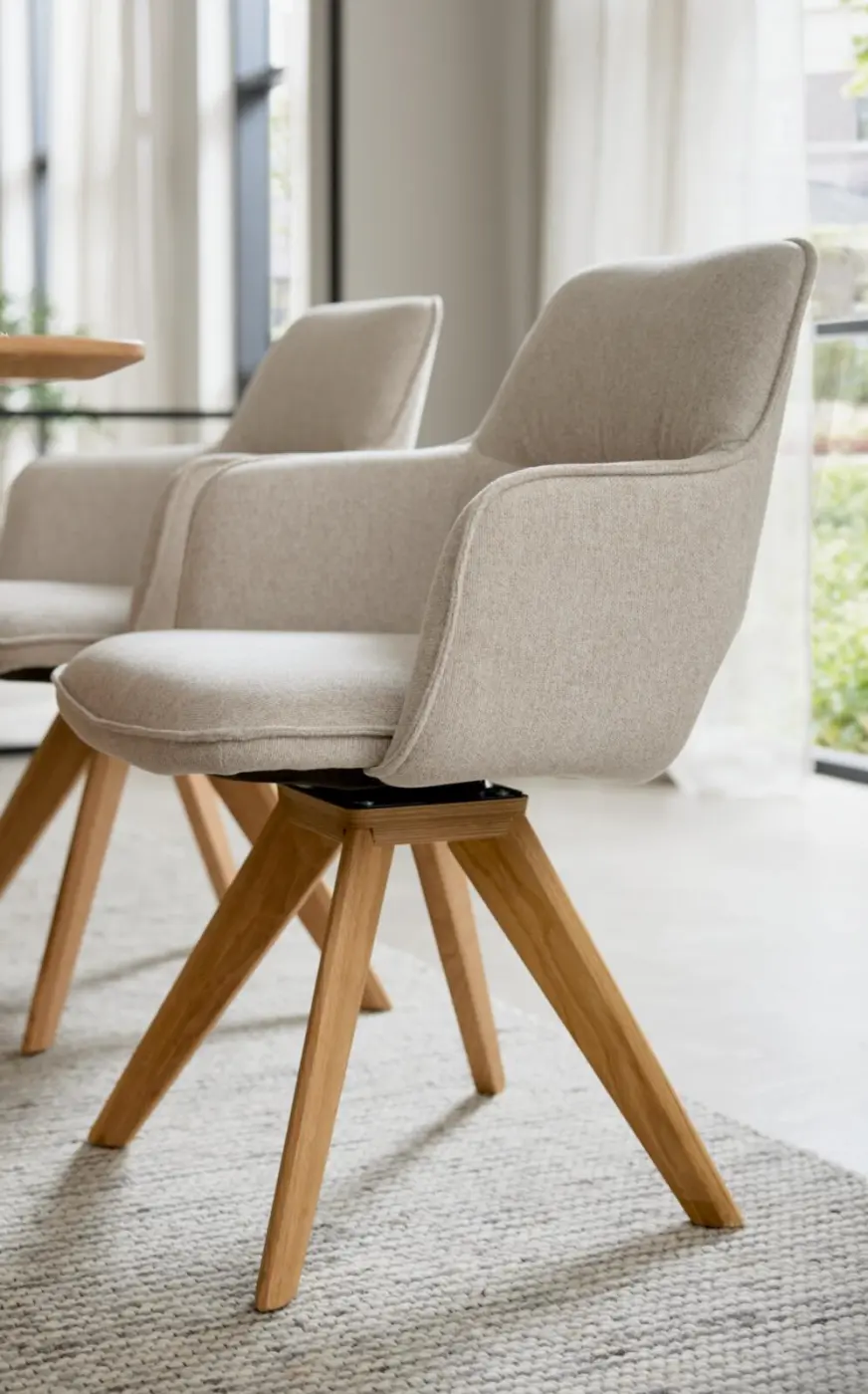 Interliving  Design-Schalensessel Serie 5124 creme/schwarz
