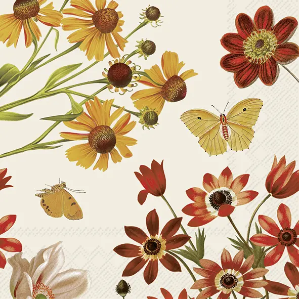Ihr Cocktail-Servietten HARVEST BUTTERFLIES cream 25X25 cm