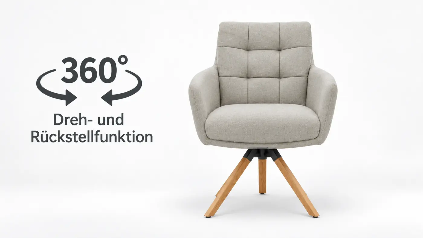 Interliving Armlehnenpolsterstuhl  IL5116 drehbar  Weiß