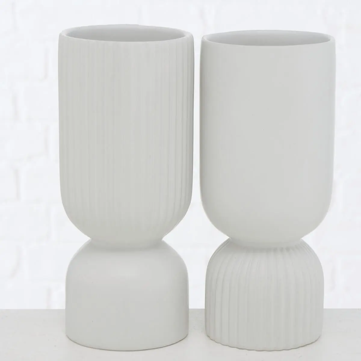 Boltze Vase Gino 150 Weiß, Dolomit