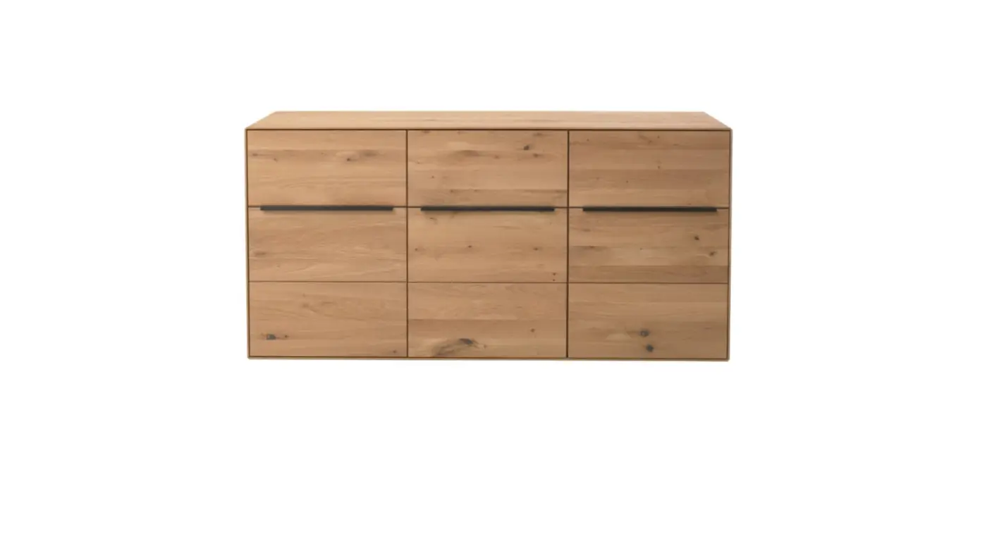 Interliving Sideboard Serie 2033 Asteiche massiv bianco ca.182 x 90,3 x 47 cm  