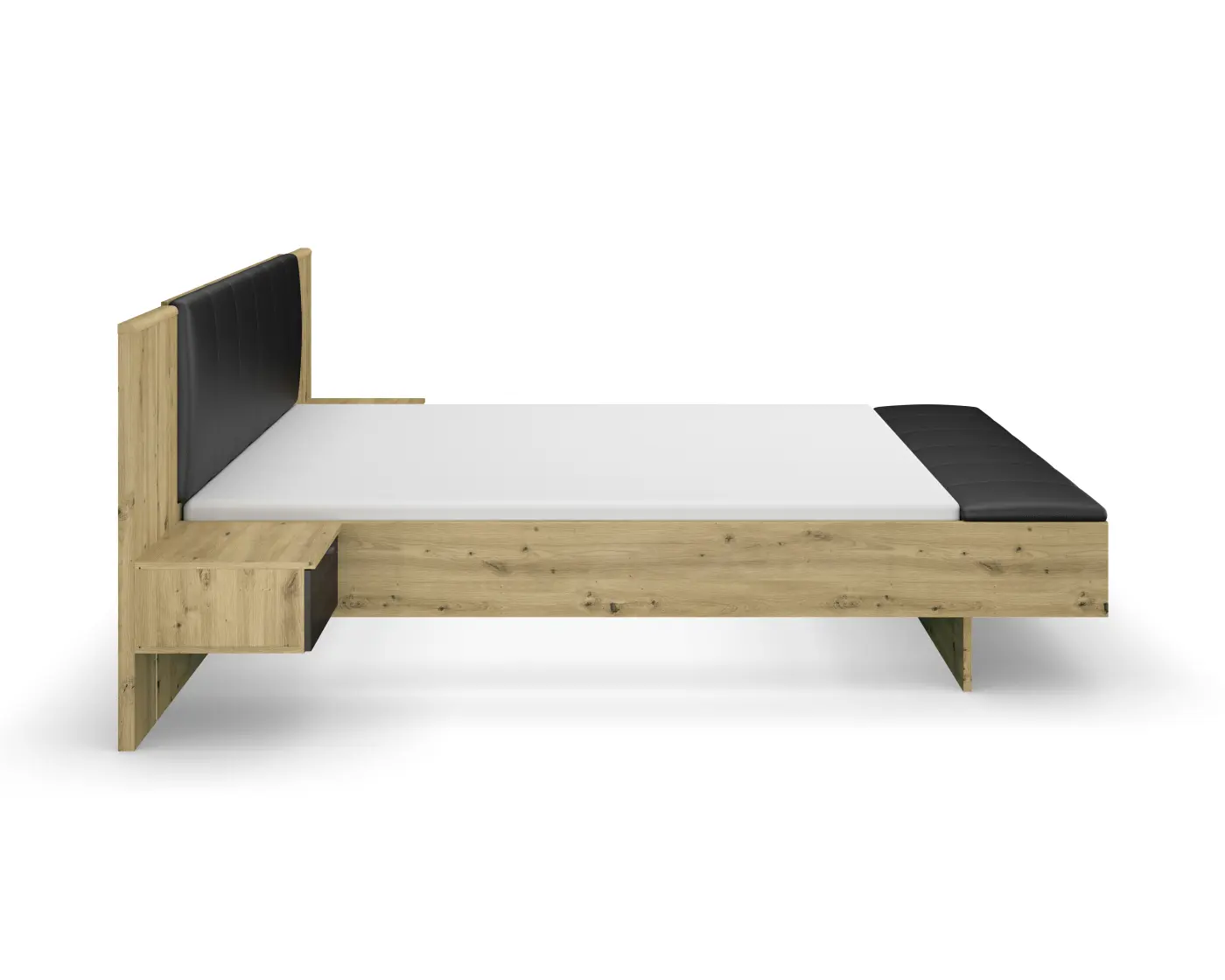 Rauch  Bettanlage Apollon  Eiche Artisan NB/Abs. grau metallic LF 180 x 200 cm