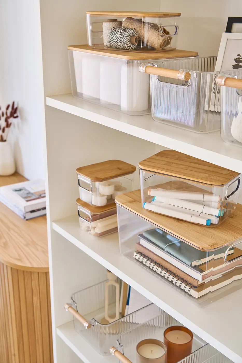 Zeller Aufbewahrungsboxen-Set 4-tlg. Kunststoff/Bambus