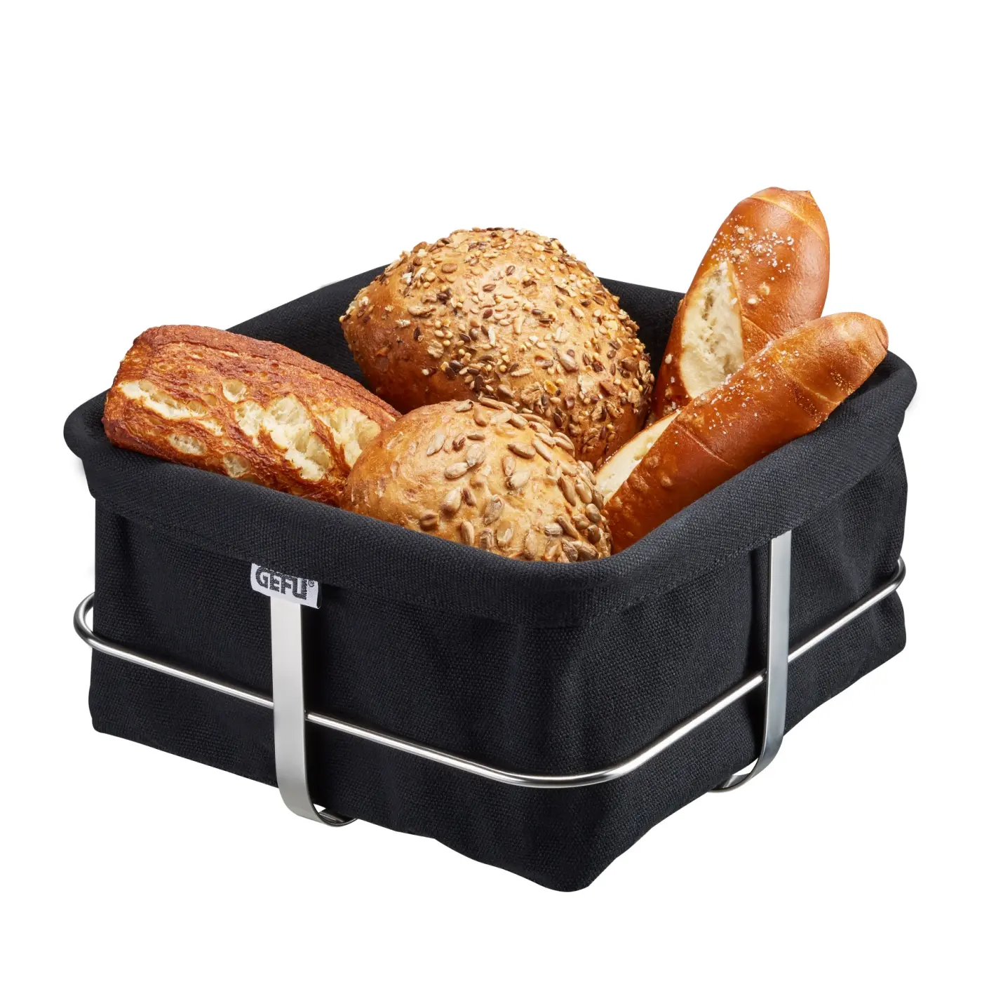 Gefu Brotkorb BRUNCH Schwarz, silber