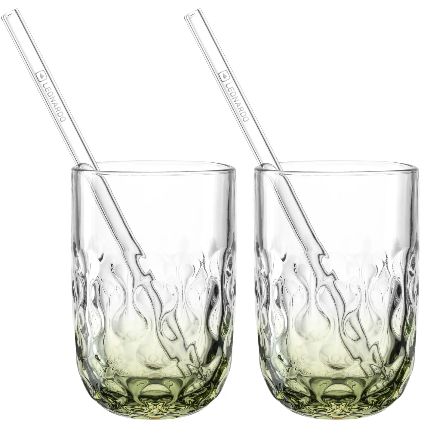 Leonardo 4tlg.Gläserset Matcha GOCCE grün 280 ml Kalk-Natron Glas