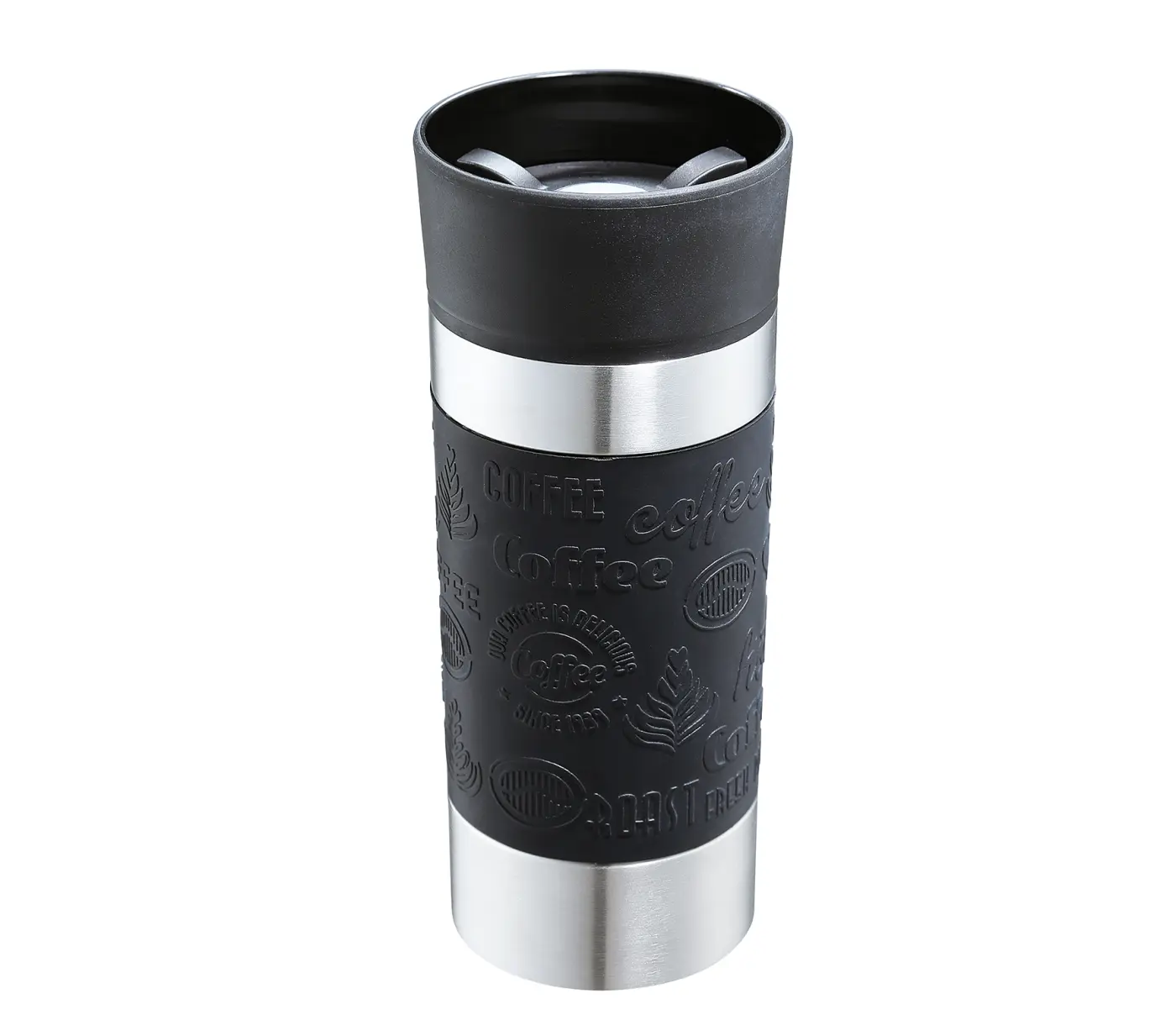 Cilio Trinkbecher 360 ml D 7,6 cm H 19,7 cm Edelstahl Schwarz