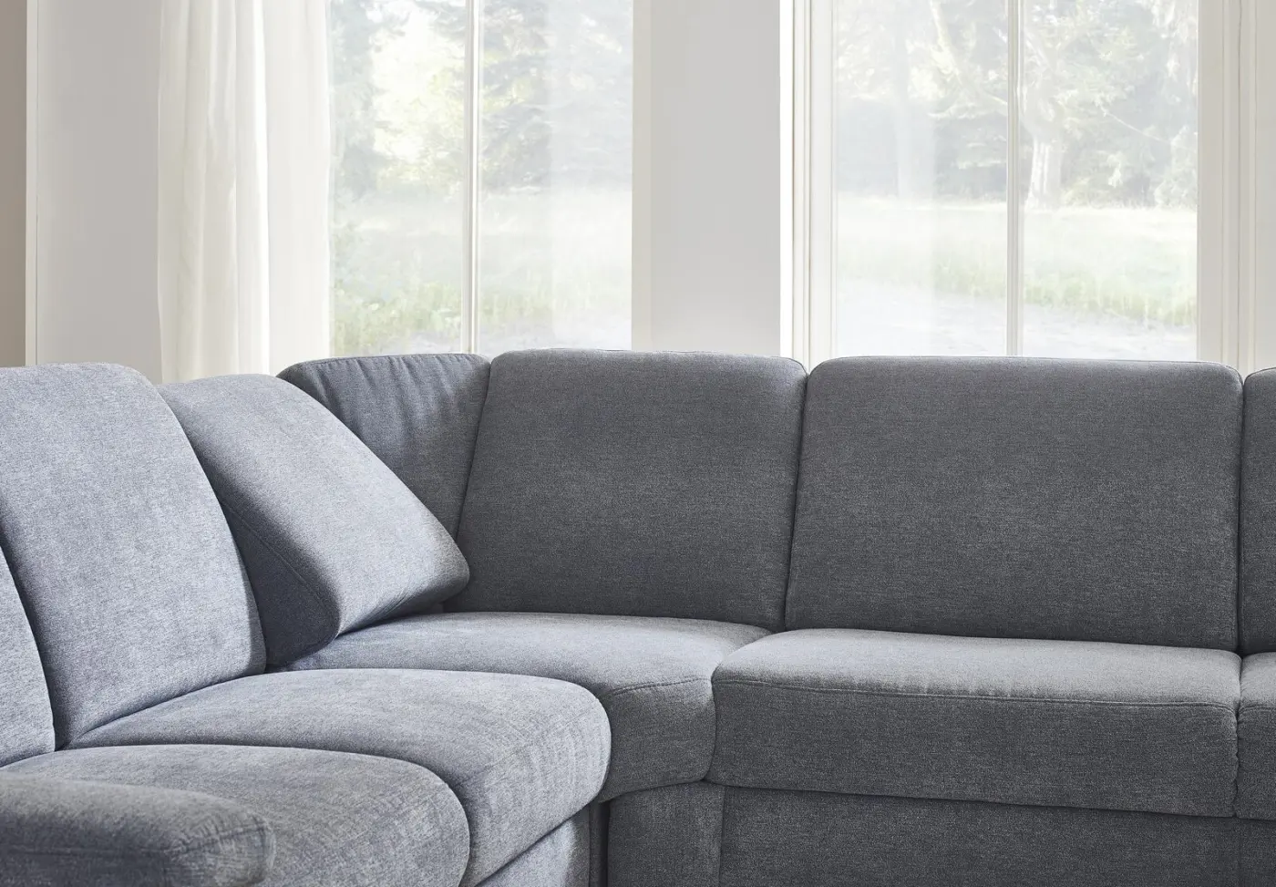 Zehdenick Polstergruppe mit Funktion  MM-ZE1129  Charly denim ca. 262 x 346 x 168 cm